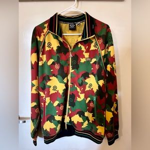 Men’s LRG Brand Camo-Printed Track Jacket. Used Condition. Please see pictures.